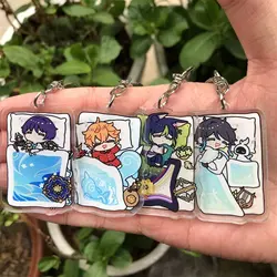 Anime Game Wanderer Sangonomiya Kokomi Cosplay Costume Acrylic Keychain Accessories Pendant Prop Badge Xmas Gift