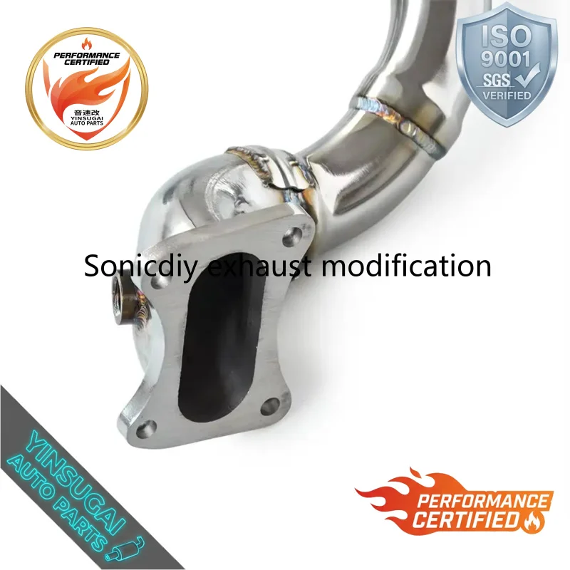 Cuski High Efficiency Stainless Steel Straight Downpipe for Honda Fit GE6 1.3 2008-2013 Power Upgrade