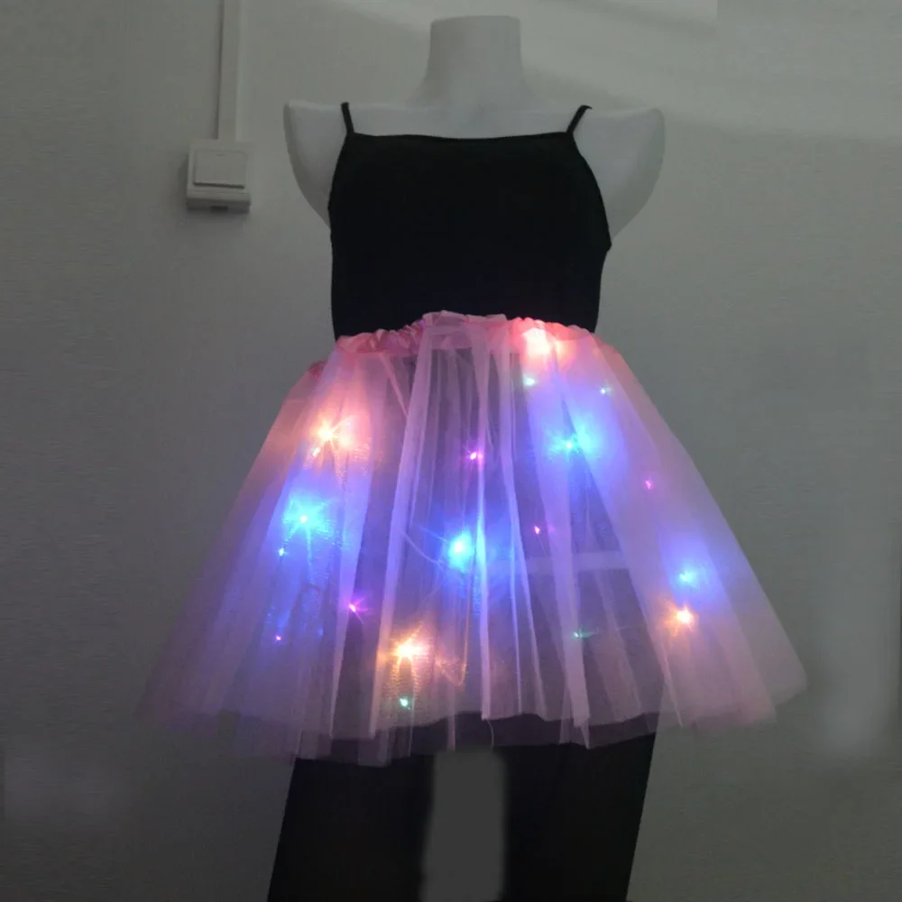 

Purple Pink Adult Women Neon Light Up Skirt Tutu Ballet Tulle Dance Glow Party Wedding