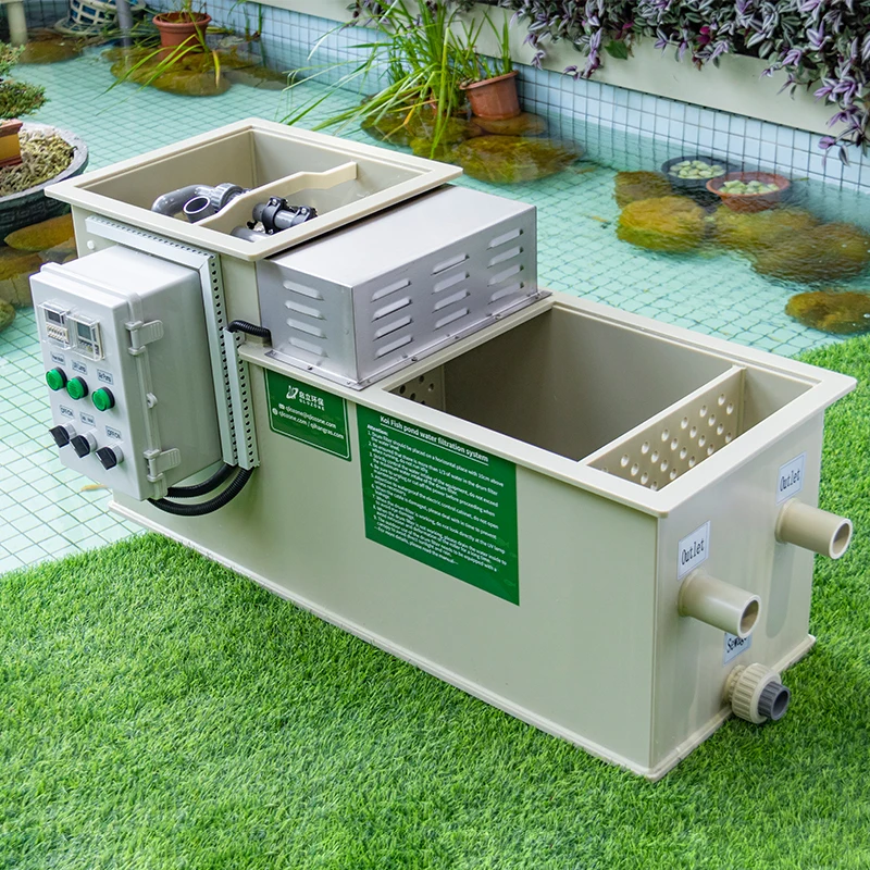 Home Use 1320 Gallons Garden Koi Pond Filter 5m3/h Water Filter System Combi Rotary Drum Filter For Aquarium Fish Pond