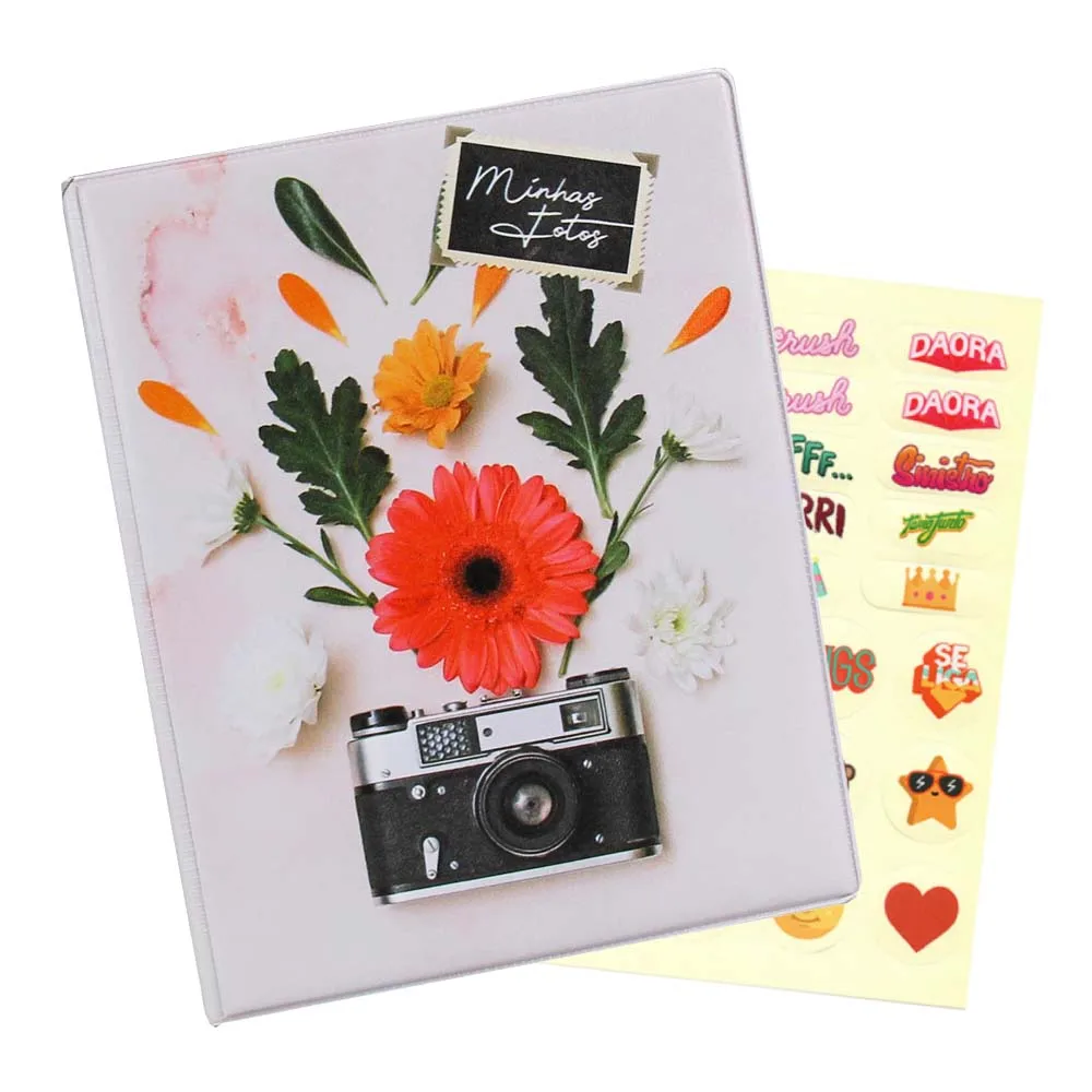 Photo Album Retro Camera Flowers for 500 photos 10x15 6658/525 - 9743 + ADHESIVE