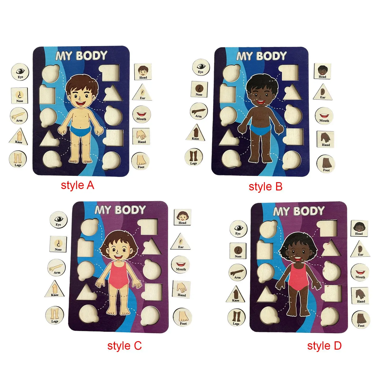 Drewniane ludzkie puzzle dla małych dzieci nauka części ludzkiego ciała nauka edukacyjna
