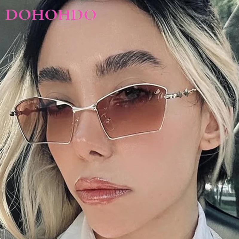 

Vintage Metal Irregular Women Sunglasses Personality Trendy Designer Men Sunglasses Outdoor Travel Driving Eyewear UV400 Óculos