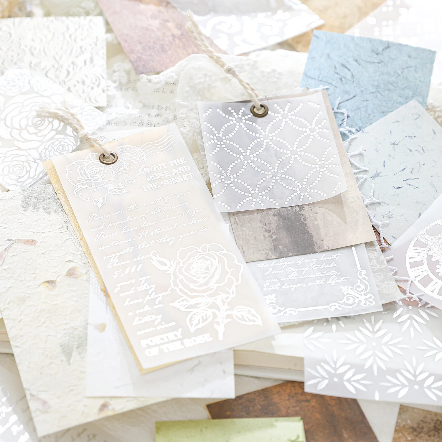 

20sets/lot Memo Pads Material Paper drift through poetry Junk Journal Scrapbooking Cards Retro Background Decoration Paper