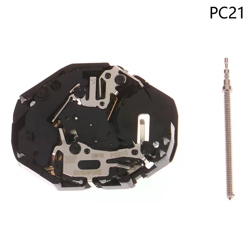 NEW 1Pc PC21 Watch Movement With Rod For Miyota PC21 Quartz Watch Accessories Without Electronic 3 Pins Watch Movement