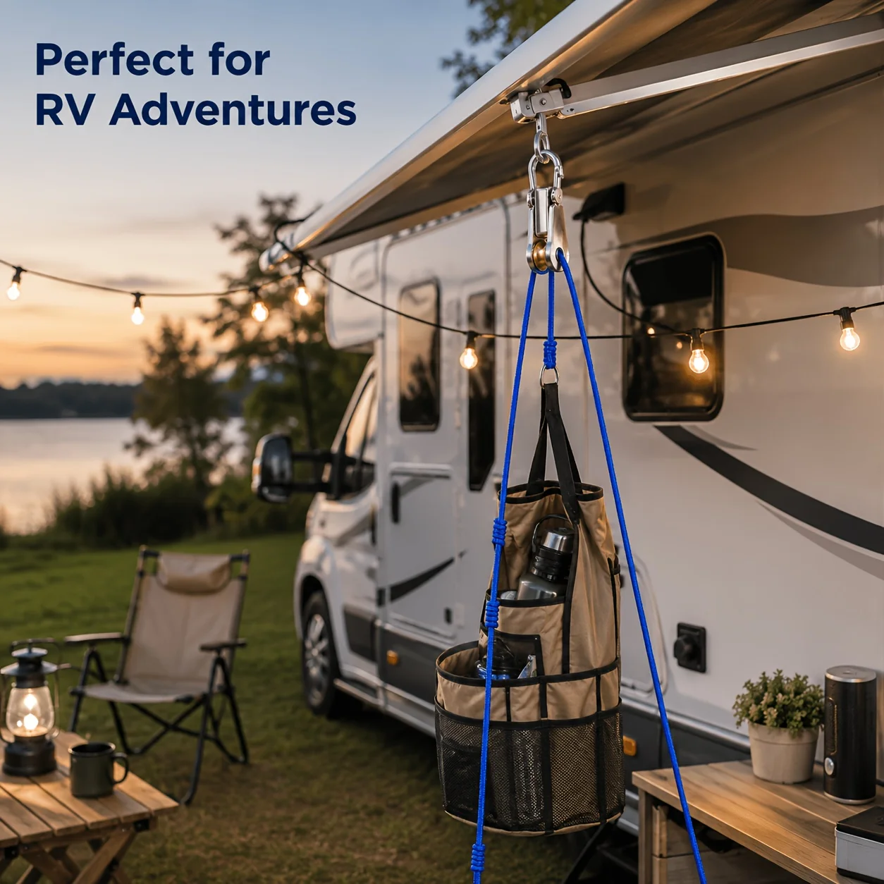 12pcs Rope Set with Roller Tensioners, Featuring Locking Buckles for Secure Bundling, Ideal for Camping, Boating, and Outdoor