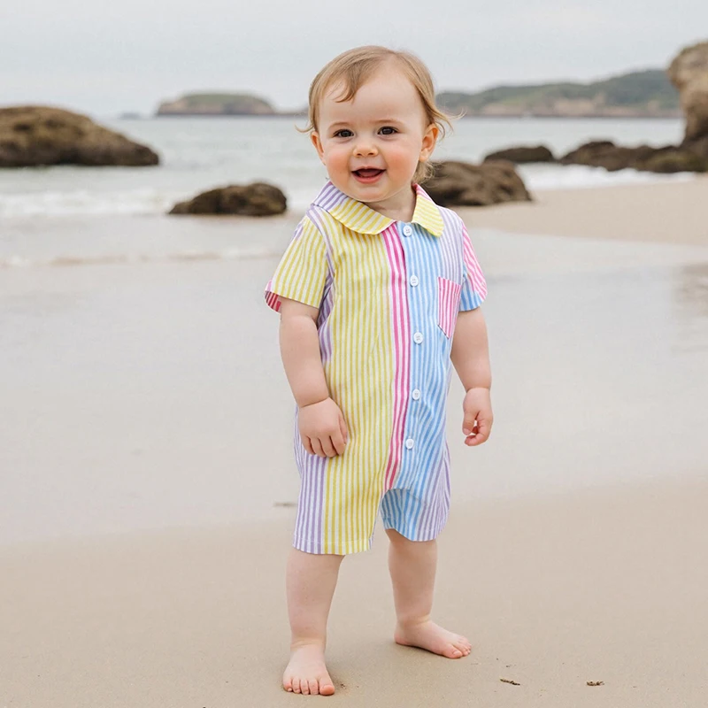 

Toddler Girl Floral Print Ruffle Sleeve Romper with Bowknot Belt and Button Closure for Spring and Summer Outfits