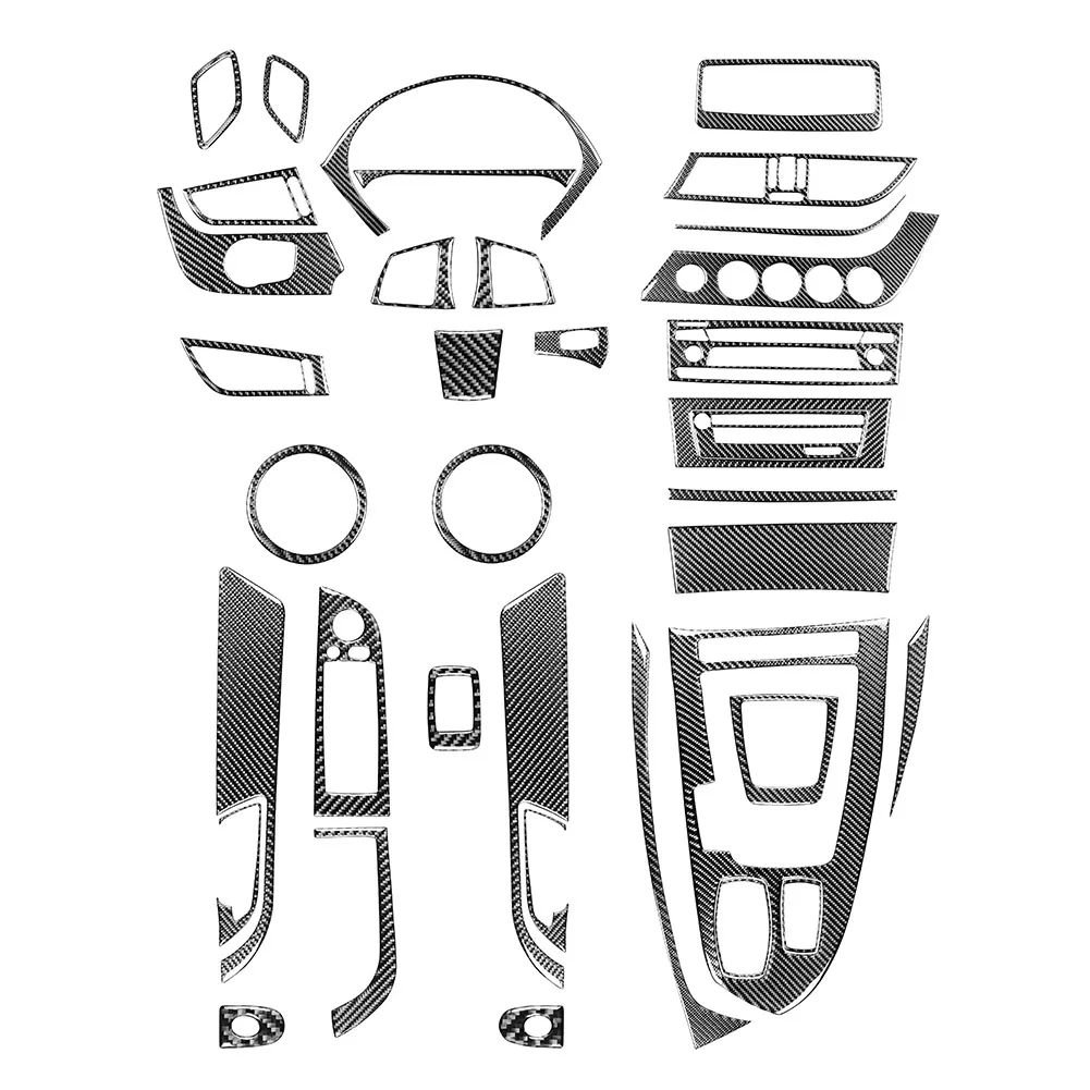 37 Pcs Carbon Stickers Interior Trim Full Set Dashboard Steering Gear Shift Console Cover Trims For BMW Z4 E89 2009-2016 LHD