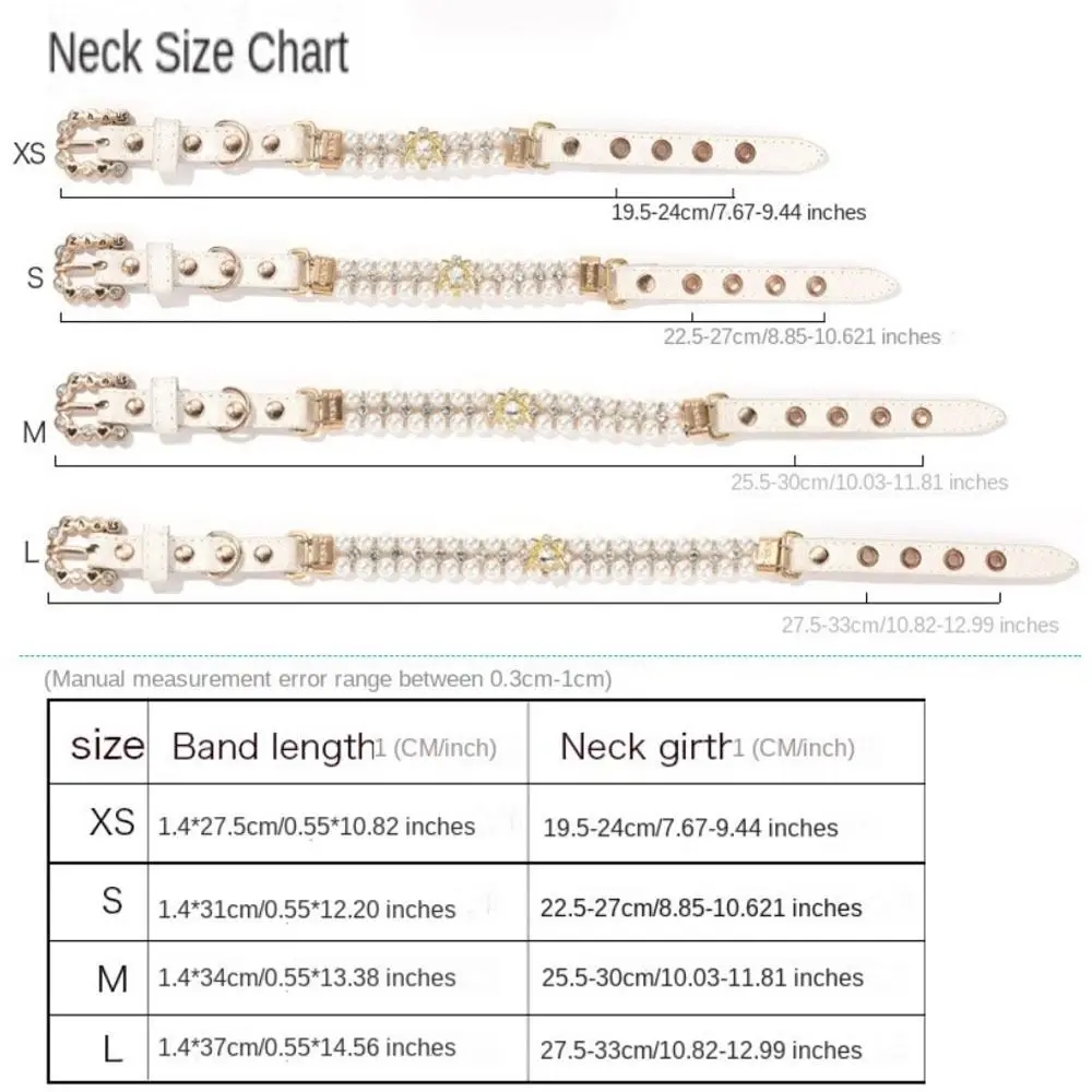 قابل للتعديل الكلب القط اللؤلؤ الياقات حجر الراين بلينغ كريستال القط قلادة مجوهرات فاخرة بو الرقبة حزام للكلاب الصغيرة للقطط #6