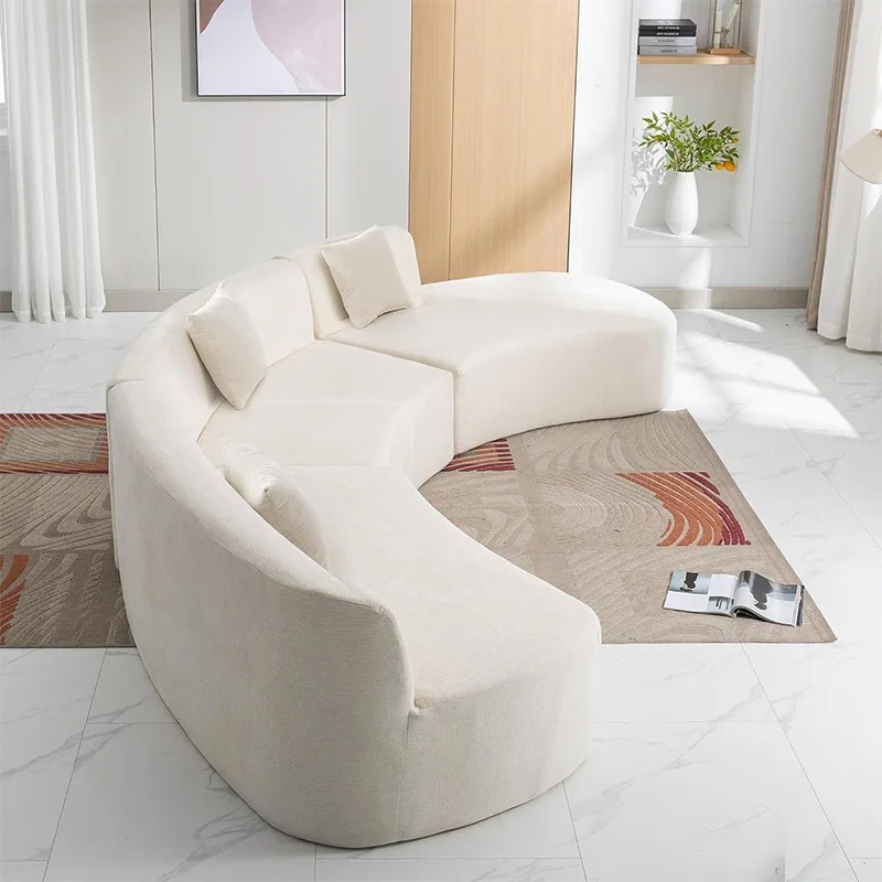 

Customizable explosive fabric sofa curved modular combination vacuum sofa