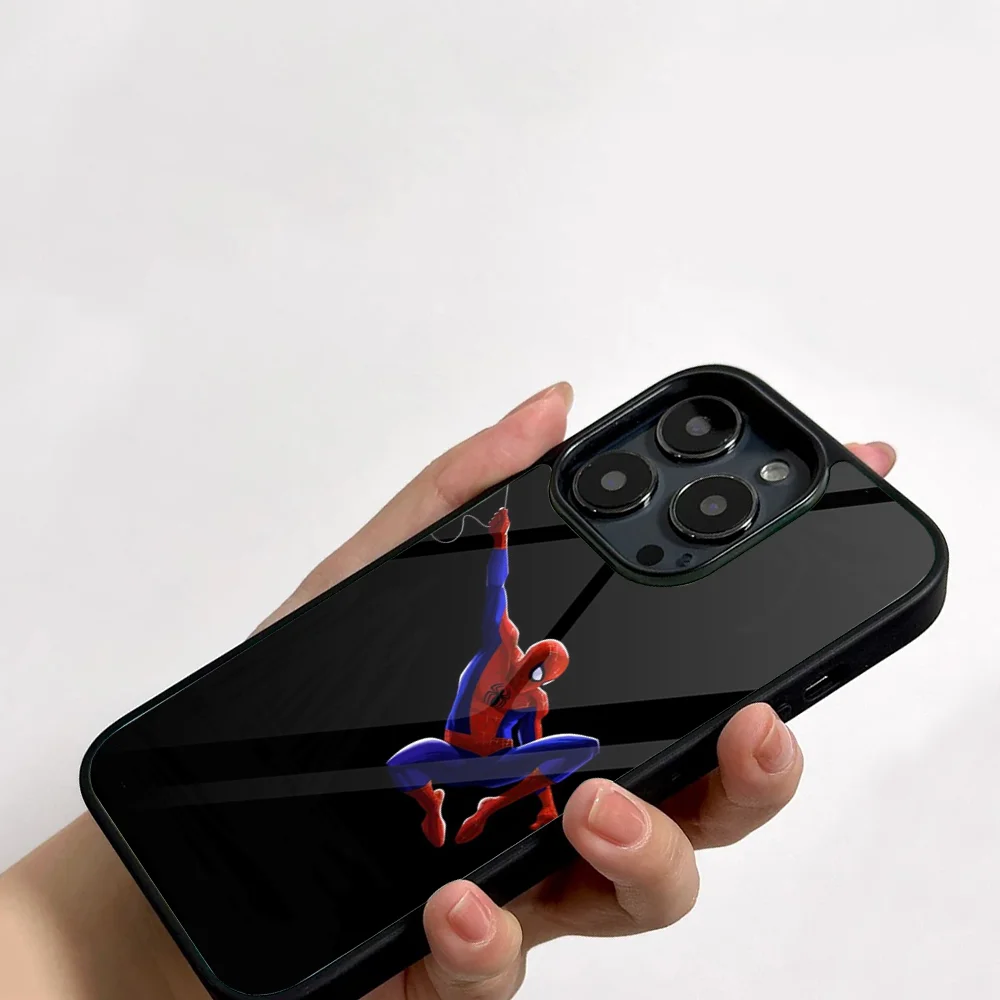 MARBEL Spider Man Phone Case For IPhone 11 12 13 14 15 16 Plus Pro Max Mirror Acrylic PC TPU Cover