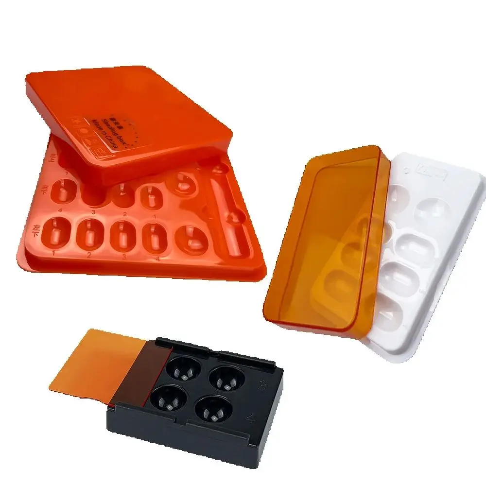 4/8/19 فتحة صندوق تظليل الأسنان الاصطناعية الاكريليك الراتنج الأسنان الظل ضوء تخزين صينية الأسنان المواد أدوات طب الأسنان #1