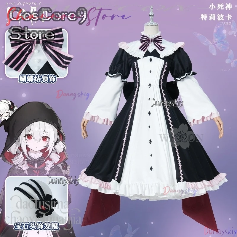 

Костюм для косплея Тлипоны из аниме-игры «Двор Йог-Сотота», кавайное платье демона-ведьмы, черно-белое, готическое, в стиле Лолита, Y2K, милые парики, Хэллоуин