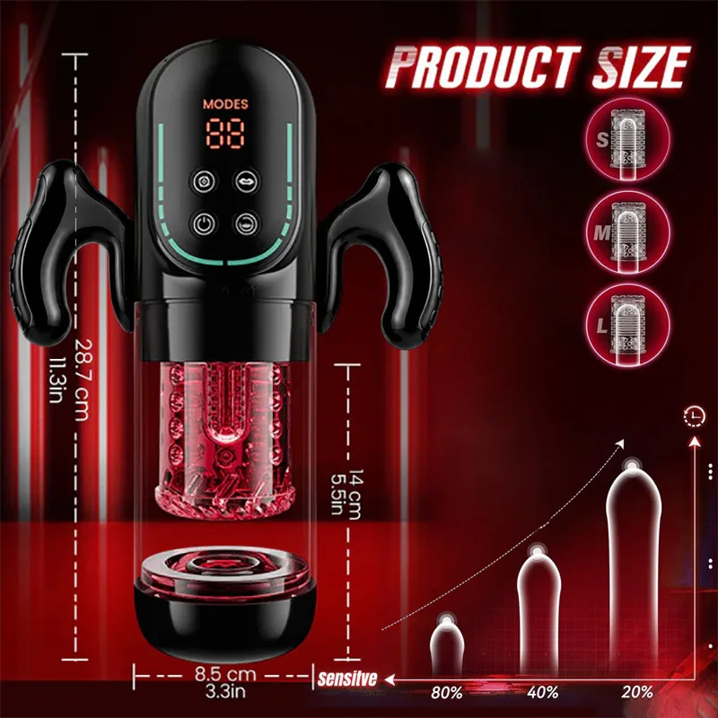 Telescopic Rotation Masturbator Cup Vagina Masturbation Blowjob Adults Sex Toys for Men Male Piston Automatic Mastubator
