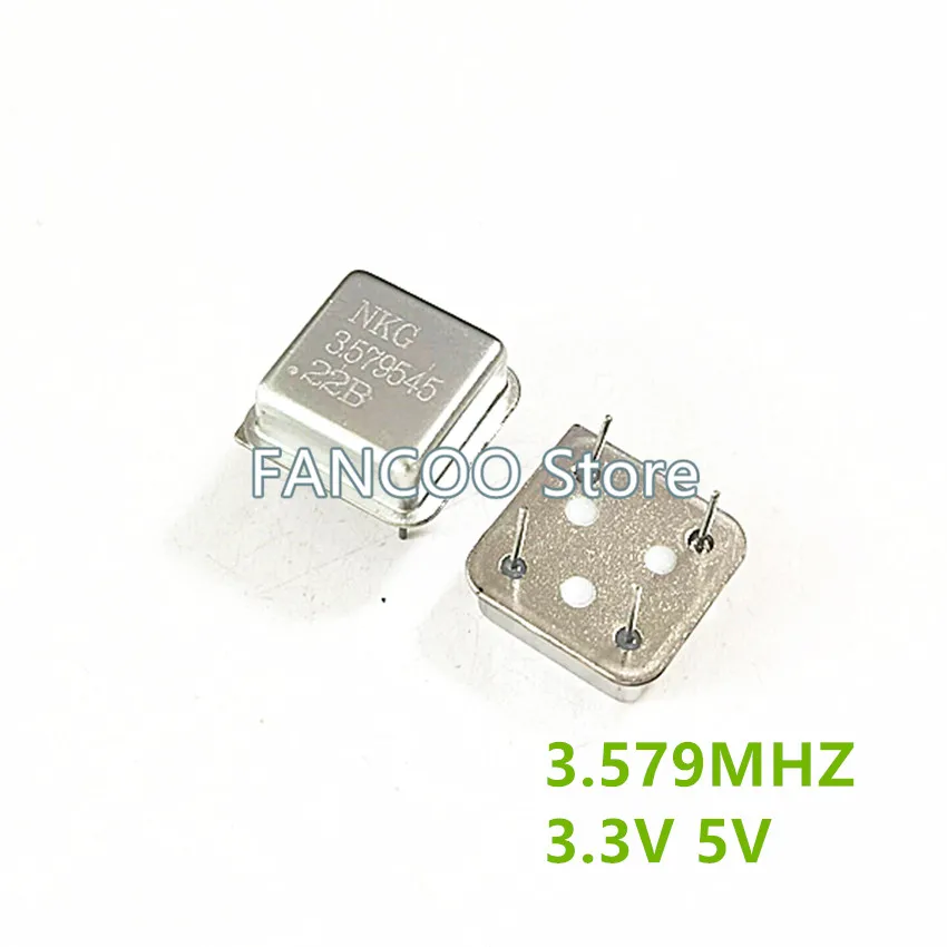 5pcs 3.579M 3.579545M 3.579MHZ 3.579545MHZ  Half Size 3.3v 5v CRYSTAL CLOCK OSCILLATOR OSC DIP-4