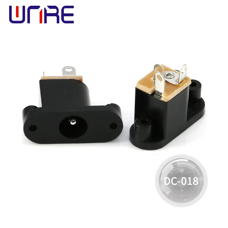 5/10Pcs DC-018 DC Power Socket Interface Black Connector Female Adapter Equipment Product Charging Port With Screw Holes