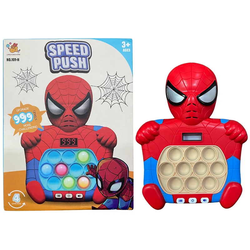 Spider Man Pop UP Quick Push Bubbles Display levels Party Game Console Stress Stitch Whac-A-Mole Toys Applicable to Adult Kids