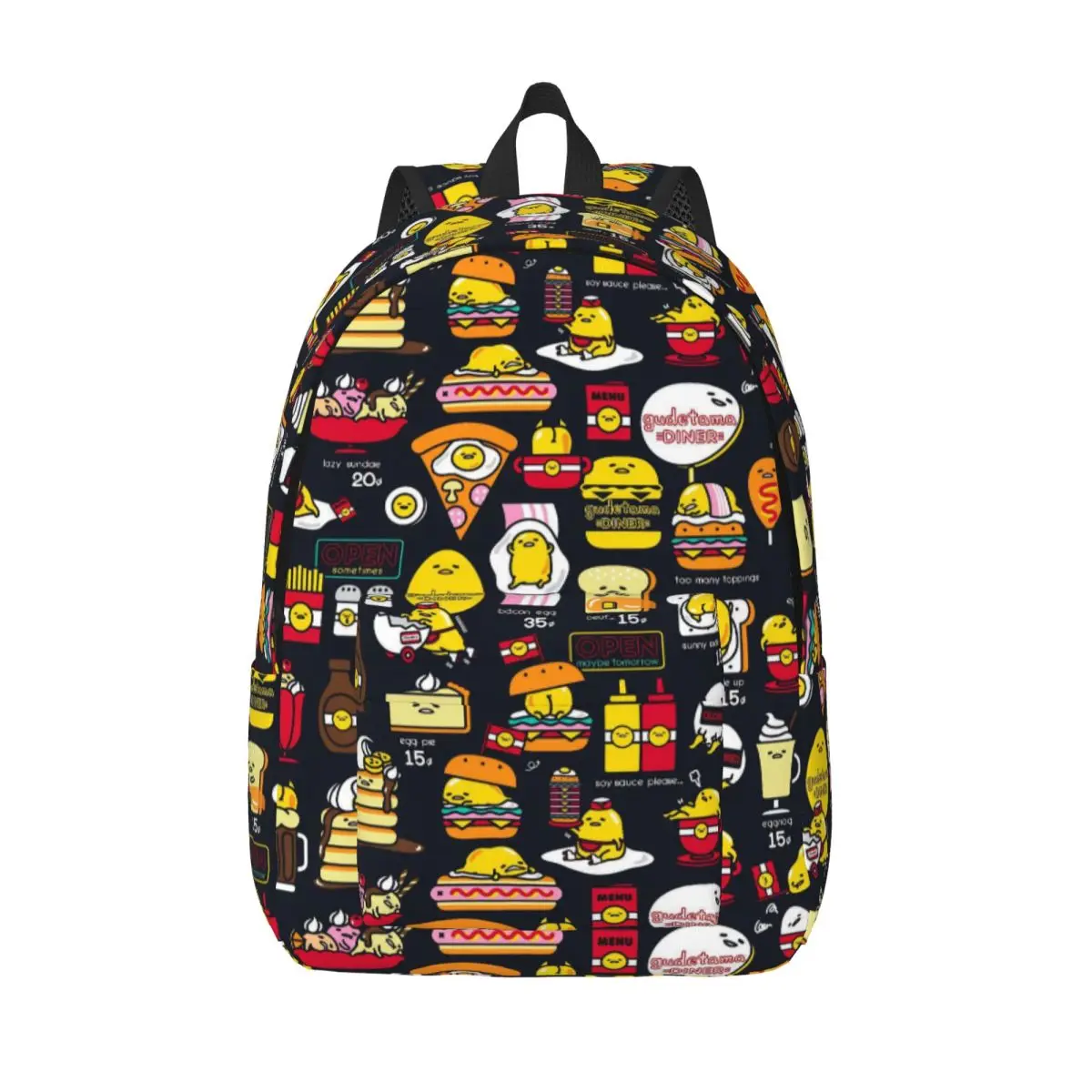 Gudetama Niedlicher Eier-Cartoon-Rucksack, Mittelschule, Schule, Studenten, Büchertaschen, Herren, Damen, Tagesrucksack, Sport