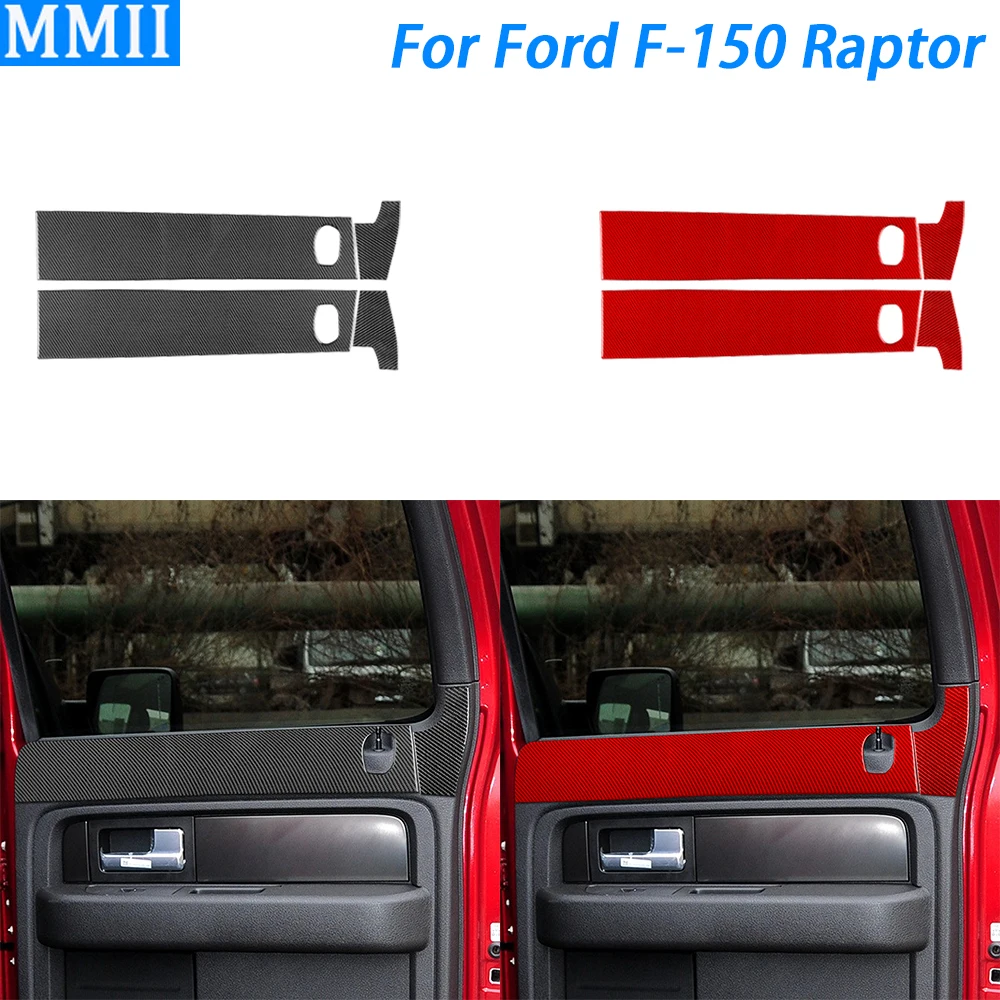 

For Ford F150 Raptor 2009-2014 Carbon Fiber Rear Door Window Panel Cover Decorative Car Interior Decoration Accessories Sticker