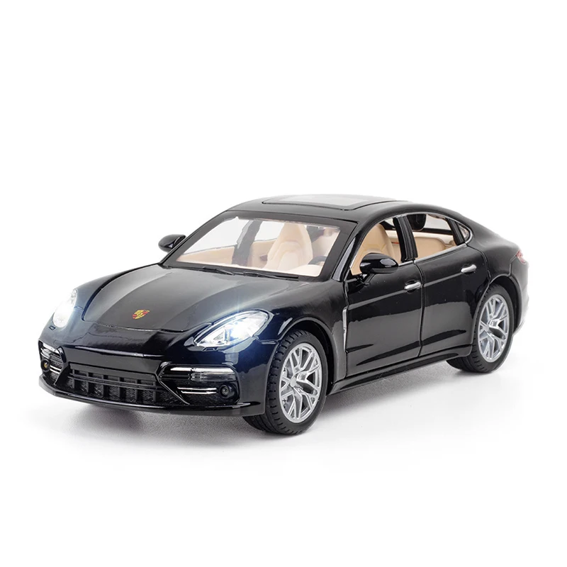 1:24 Porsche Panamera Alloy Model Car Simulation Sound And Light Pull Back Children\'s Diecast Toy Car With 6 Door Can Opend