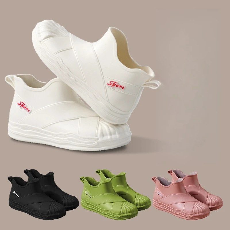 

Women's Short Tube Women's Low Tube Thermal Rain Boots Plus Lint Cover Summer and Winter Water Boots Anti-skid Rain Shoes