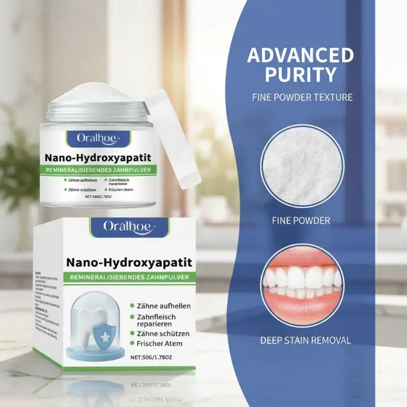 Hydroxyapatite Whitening Powder for Teeth Strong Stain Removal Improve Oral Hygiene with Gum Protection for Ultimate Freshness