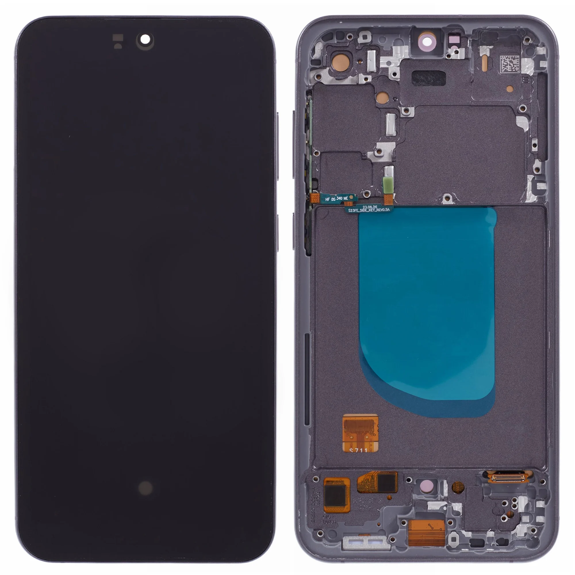 for-samsung-galaxy-s23-fe-s711-grade-c-oled-screen-and-digitizer-assembly-frame-replacement-part-without-logo--grey