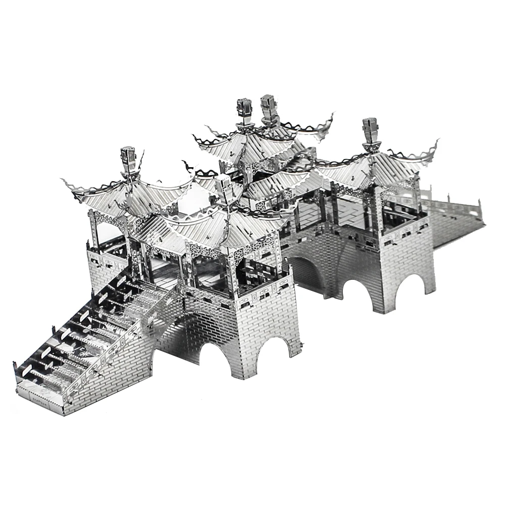 

Wuting Bridge 3D Puzzle Slender West Lake Chinese Traditional Building Model Home Decoration