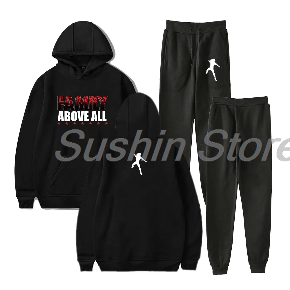 

Roman Reigns Family Above All Pullover Hoodie Jogger Pants Two Piece Set Sweatshirts+Sweatpants Women Men's Set