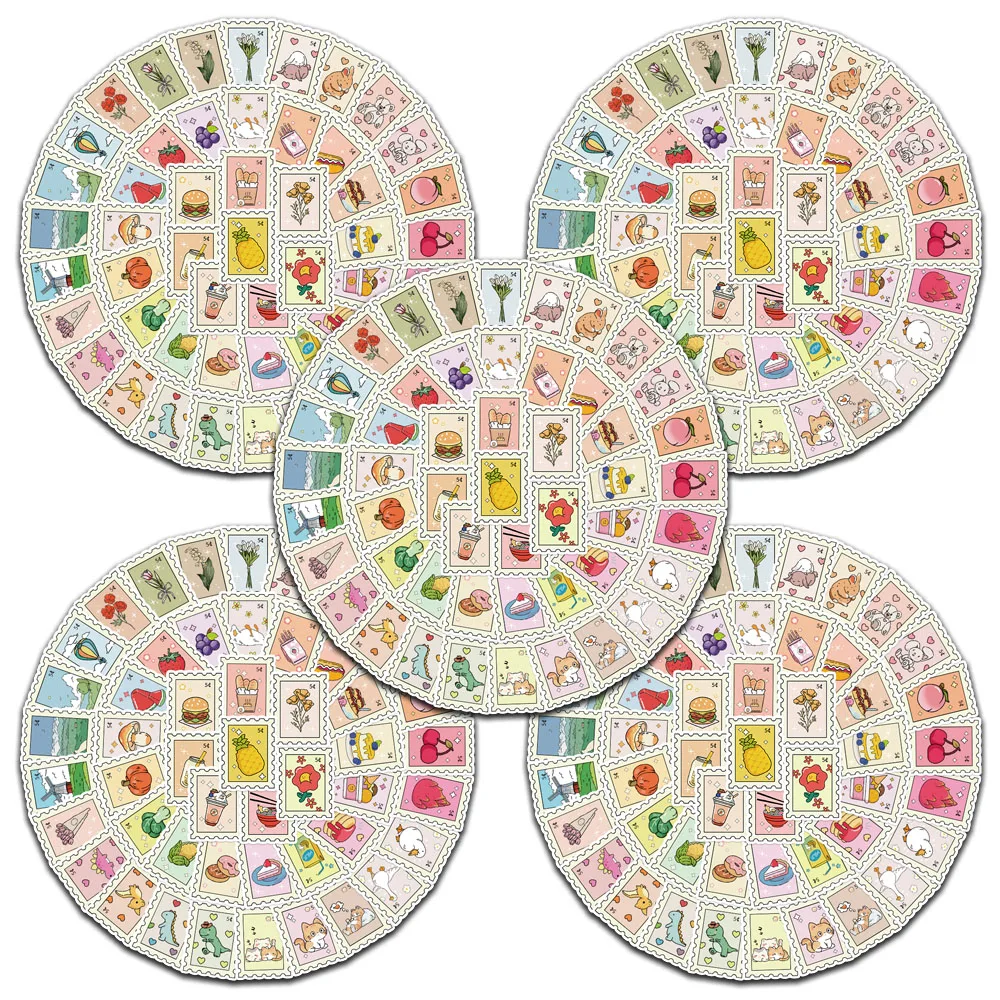 

5 sets Cute Cartoon Fresh Flower Food Animal Graffiti Sticker For Luggage Scrapbook Laptop Guitar Phone Waterproof Vinyl Decals