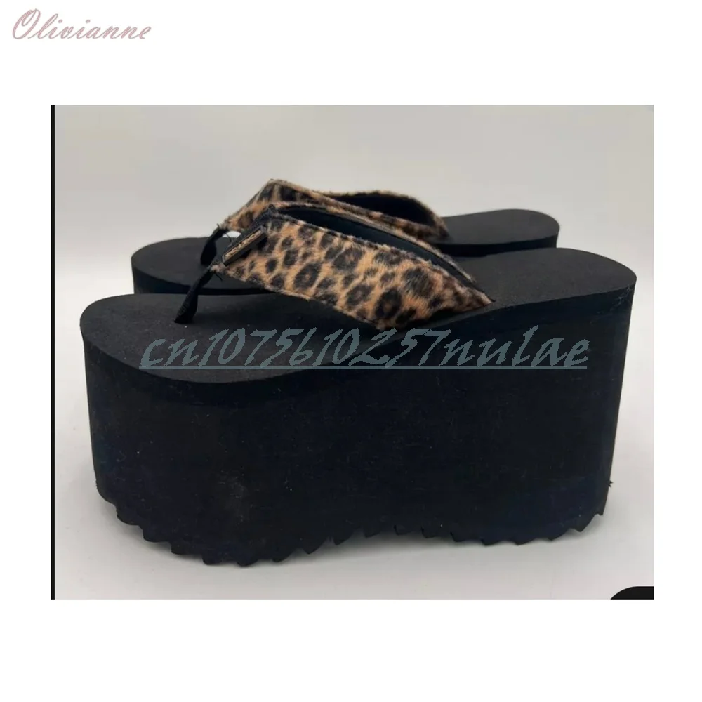 

Summer Holiday Style Slippers Thick Soled Wedges High Heel Flip Flops Platform 2026 Summer Hot Girls Party Fashion Women Shoes