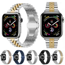 Correa de Metal para Apple Watch Ultra 2, banda de reloj de acero inoxidable de 49mm, 10, 9, 8, 7, 6, 5, 4, SE, 45mm, 44mm, 41mm, 40mm, 42mm, 46mm