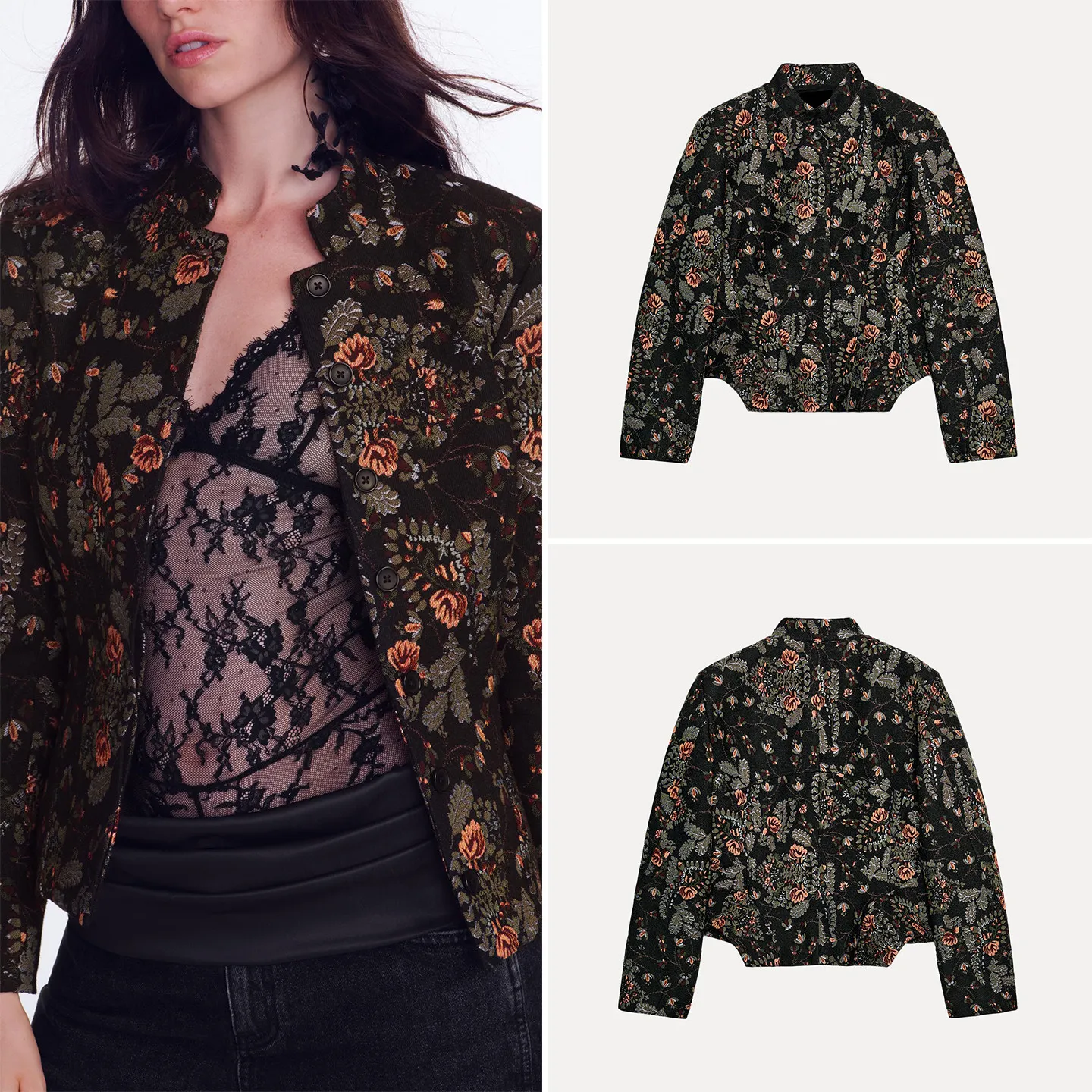 Women's Autumn 2026 New Long Sleeve Stand Collar Nine Points Short Skirt Style Coat Standard Fit Button Detail Other Material