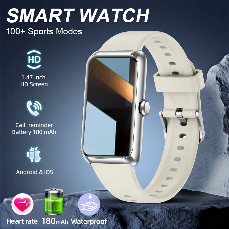 LIGE Smart Watches Sports Fitness Bracelet Call Reminder Heart Rate Monitoring Waterproof Women's Smartwatch For Android IOS