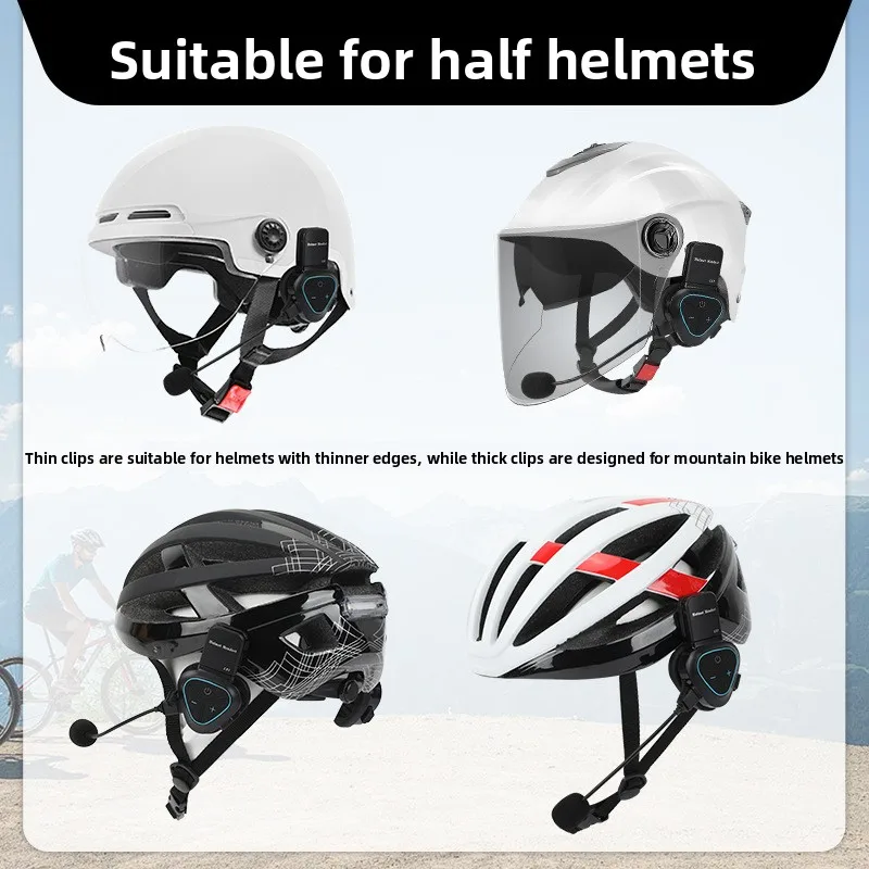 1Pair Motorcycle Helmet Bluetooth Headset LX1 CVC Smart Noise Cancelling Waterproof Portable for Summer Helmet Takeaway Rider