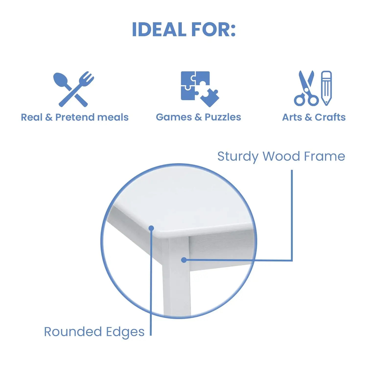 طقم طاولة وكرسي خشبي للأطفال من MySize (يتضمن كرسيين) - مثالي للفنون والحرف اليدوية ووقت الوجبات الخفيفة والمزيد - Greengua