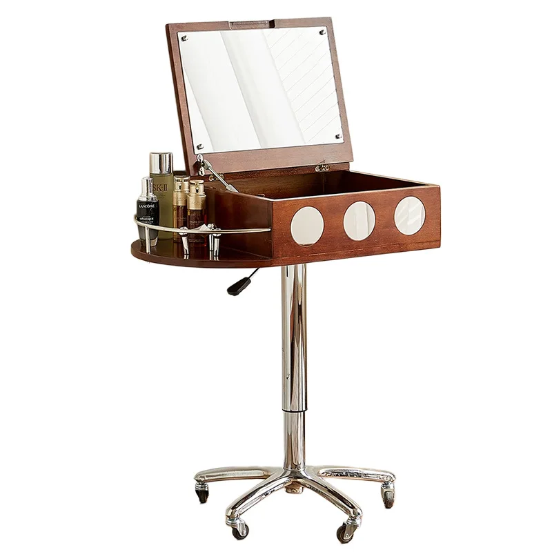 Small flip dresser master bedroom solid wood lift removable makeup table
