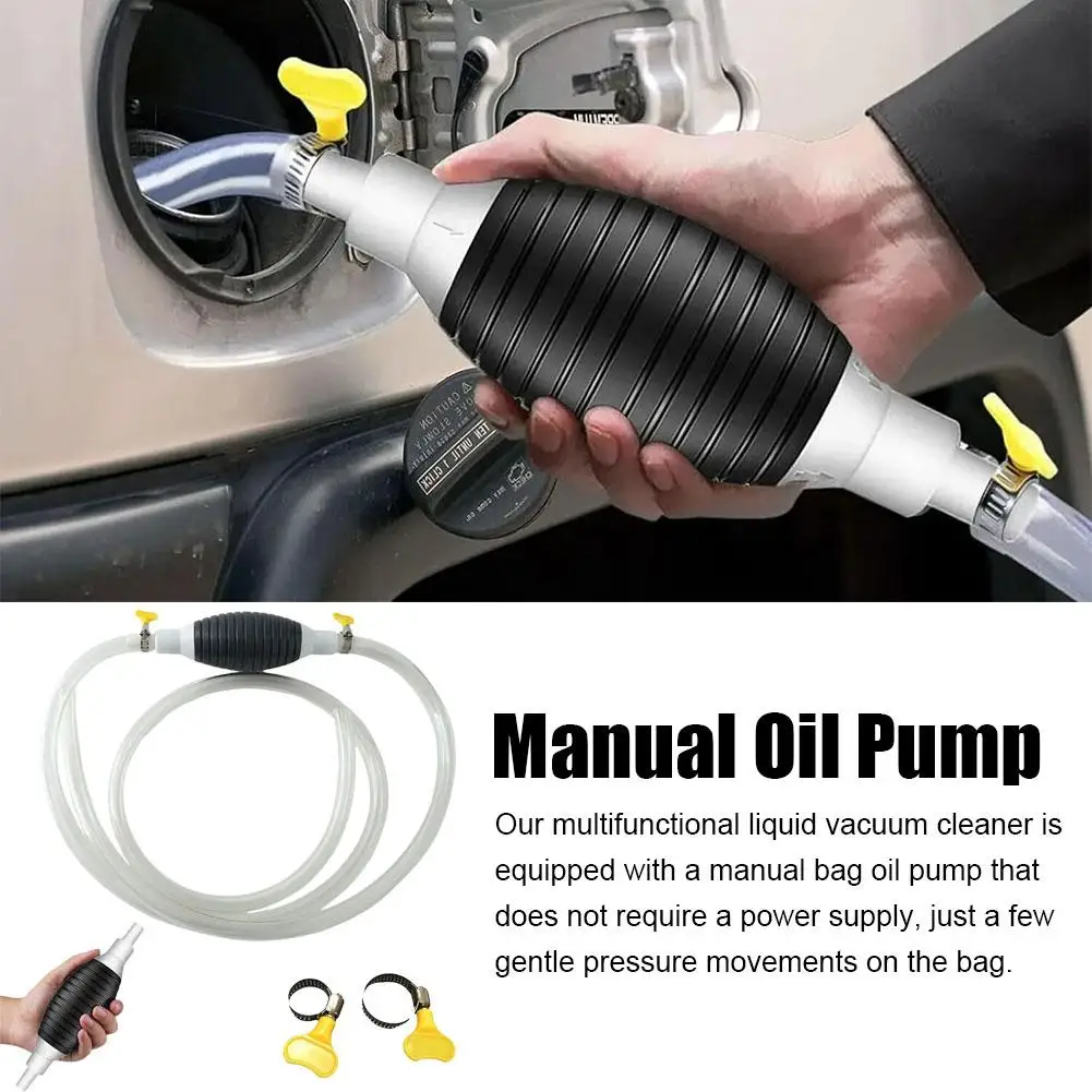 PVC Multifunctional Liquid Vacuum Cleaner Auto Manual Leakproof Strong Hose Oil Easy Metal Extractor Clamp Connection Use T8S7