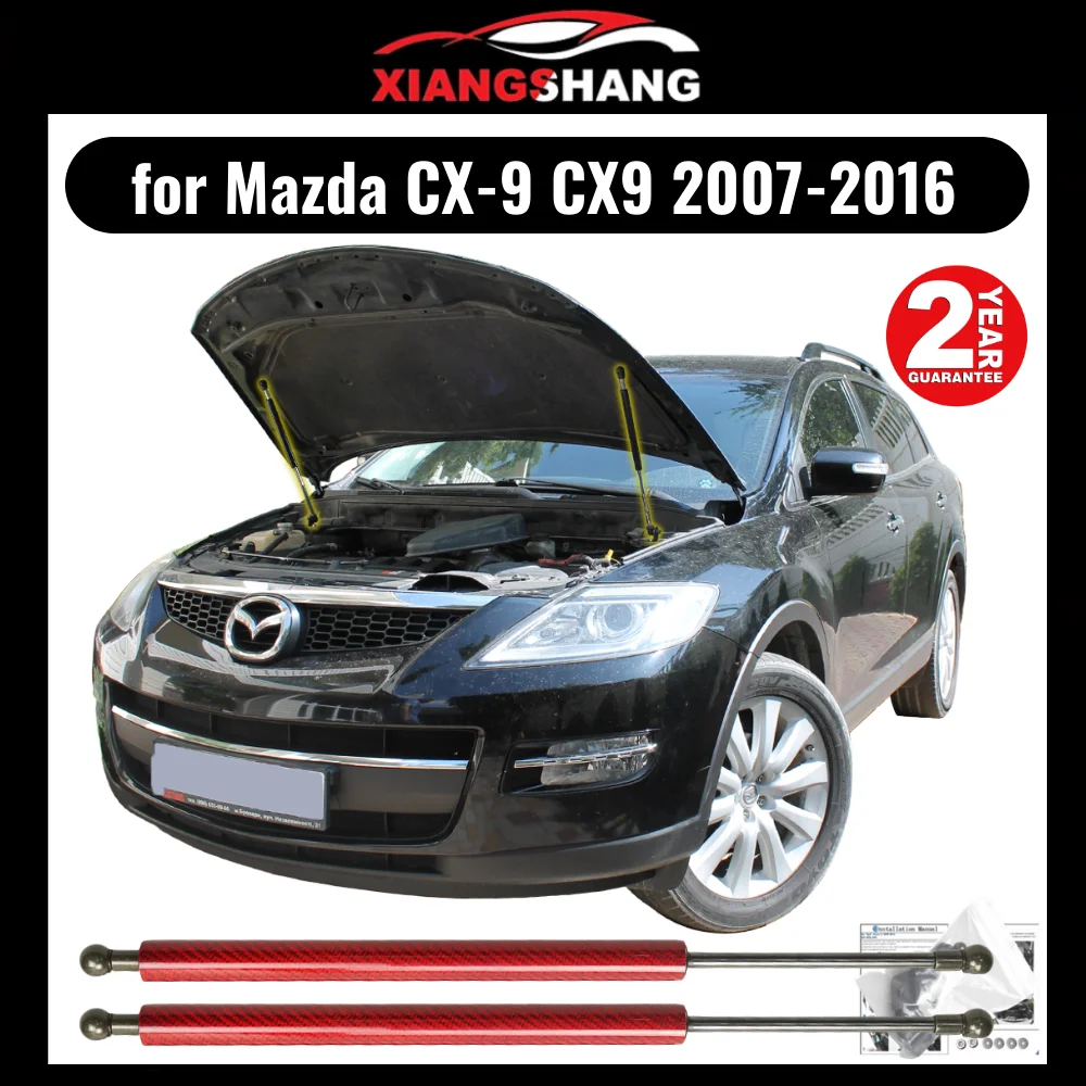 for Mazda CX-9 CX9 2007-2016 Front Bonnet Hood Modify Gas Struts Carbon Fiber Spring Damper Lift Support Absorber