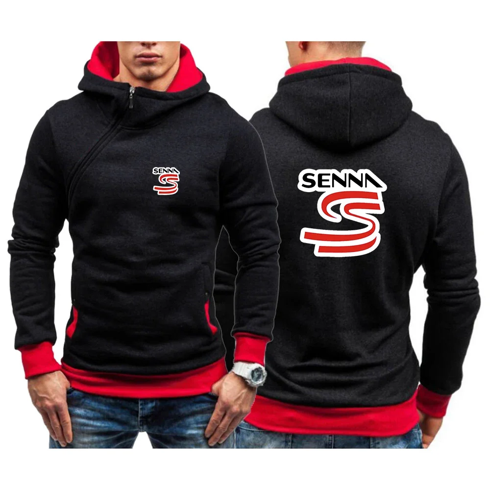 

2024 Printing Hight Quality Men New Ayrton Senna Spring And Autumn Five-color Comfortable Casual Diagonal Zipper Sweatshirt Top