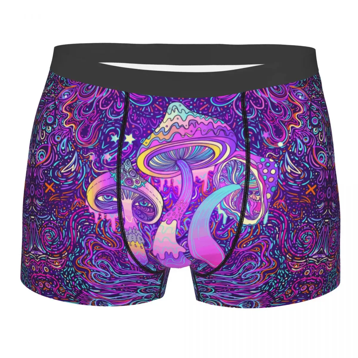 

Custom Psychedelic Magic Mushrooms Underwear Men Printed Boxer Shorts Panties Briefs Breathable Underpants