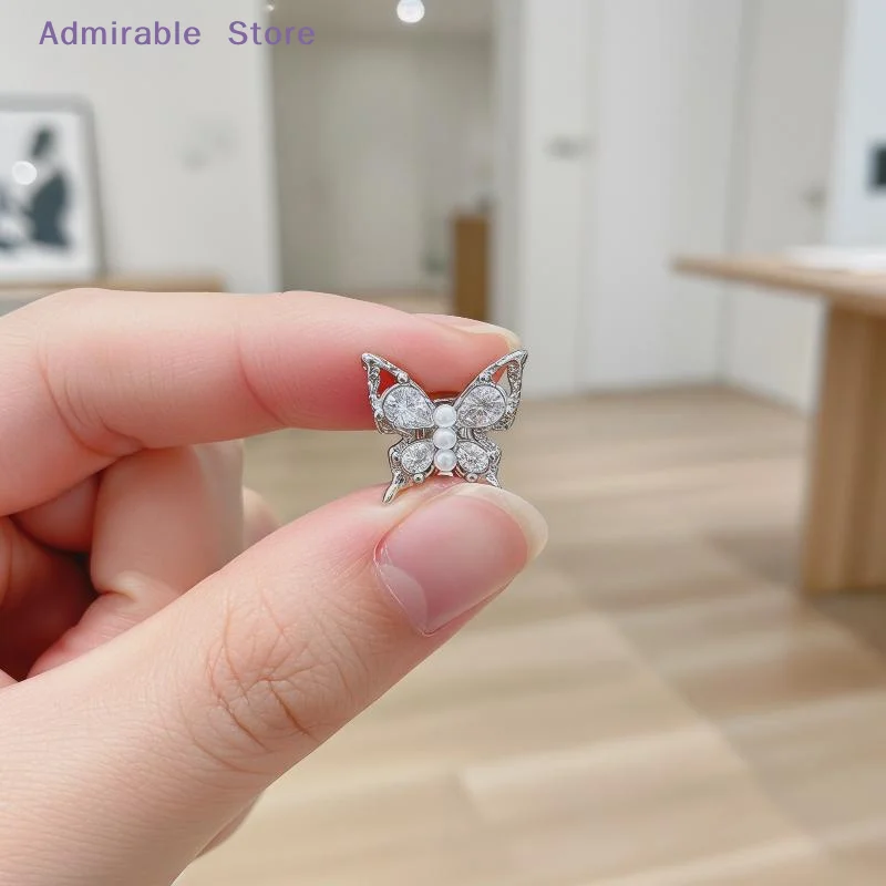 wClip On Open Ear Wireless Earbuds With Butterfly Crystal With Chain Decor Comfortable For Daily Use Gifts