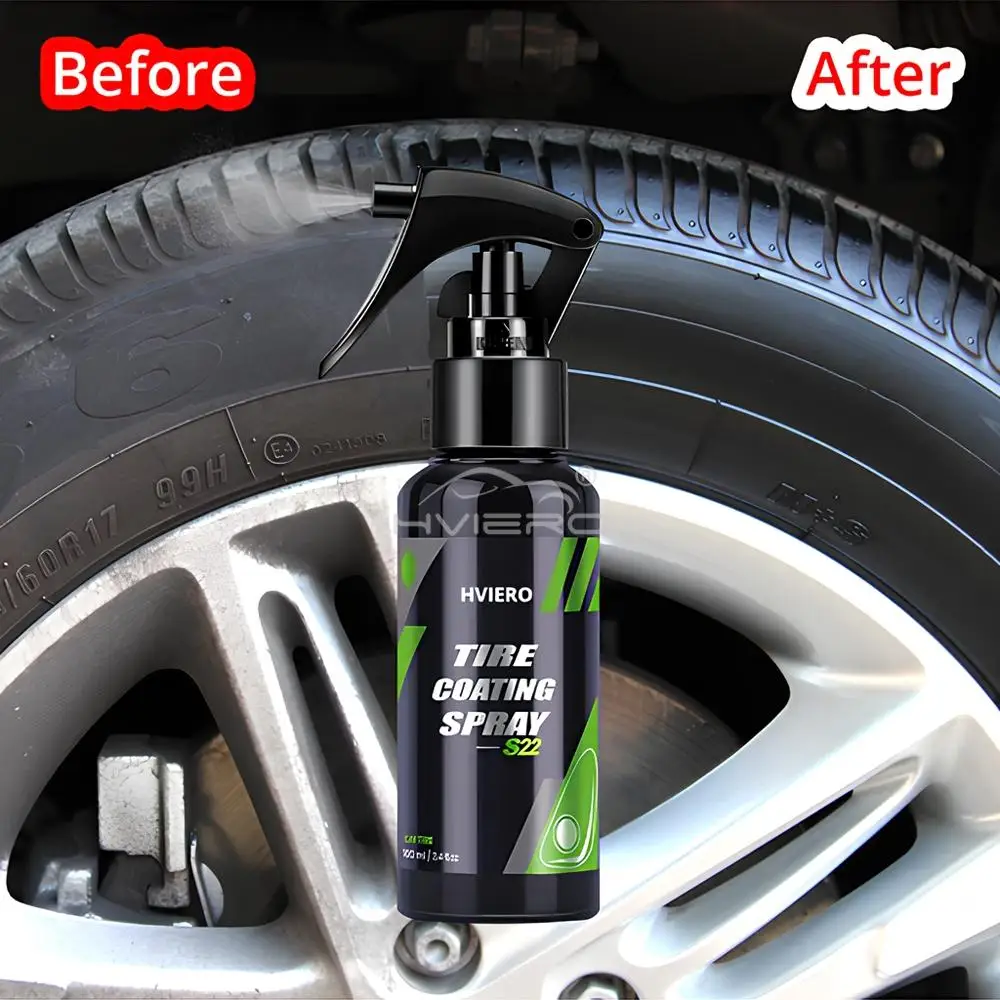 50/100ML Tyre Gloss Tire Coating Spray Hydrophobic Sealant Wax for Car Wheel Auto Re-black Shine Chemistry Filler Rust Removal