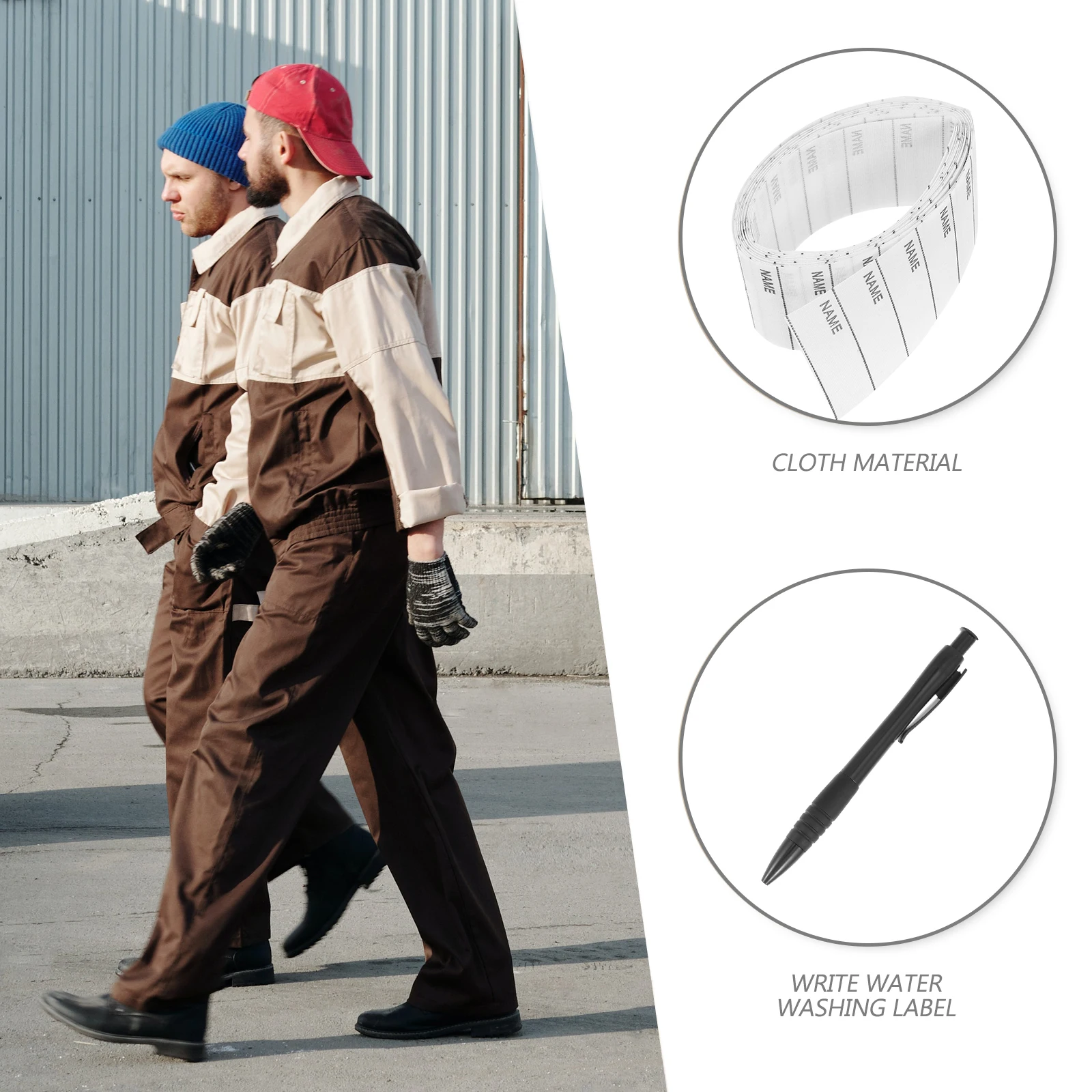 200 Pcs On Clothes Labels Iron On Pen Washable Cloth Clothes Tag Name Label Material Label With Pen for School Camp