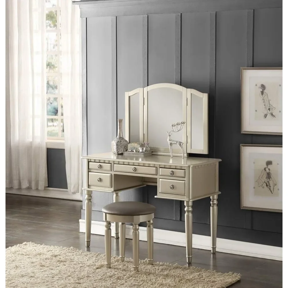 Dressers,Furniture for Bedroom F4079 St. Croix Collection Vanity Set With Stool Makeup Products Dressing Table  Dressers