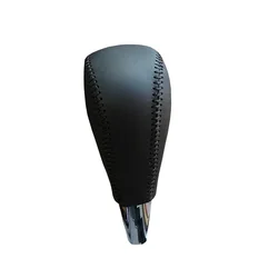 Black Genuine Leather Hand-stitched Car Gear Shift Knob Covers for Toyota Corolla Camry Highlander Verso RAV4 Automatic