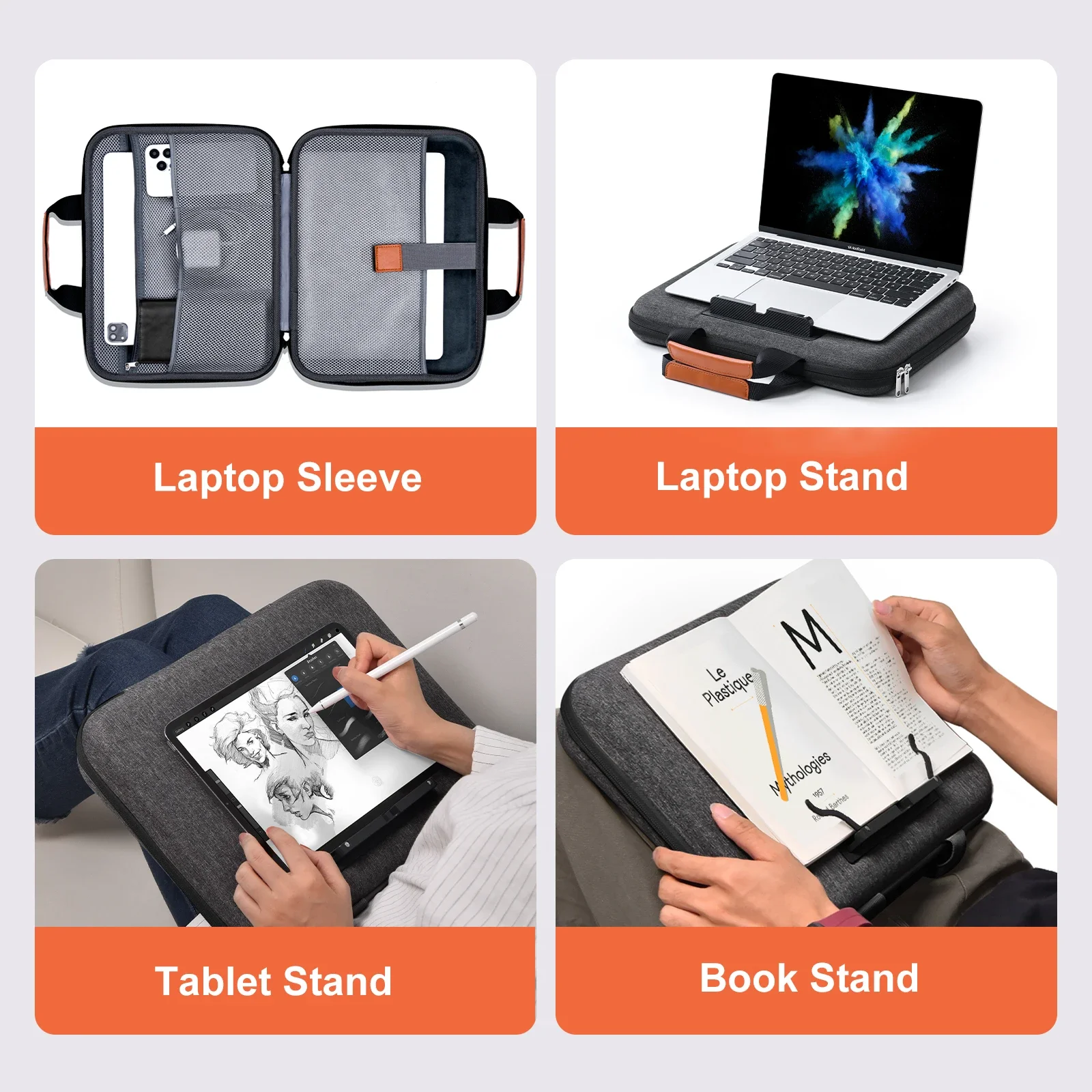 Eary Laptop Bags for 13.3-16.2"inch Notebook Sleeve Briefcase Large Laptop Case Tablet iPad Stand for Men Business Office Travel - view 4