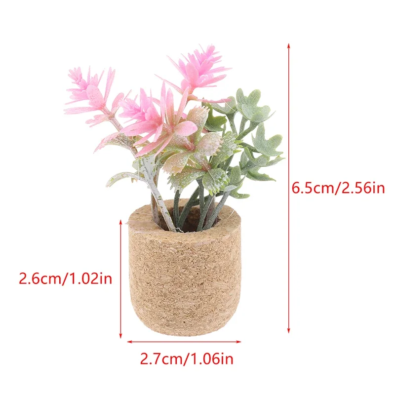1/12 Dollhouse Simulation Flower Plants Potted Model Doll Home Miniatur Flower Decor Toy Micro Landscape Garden Plants Ornament