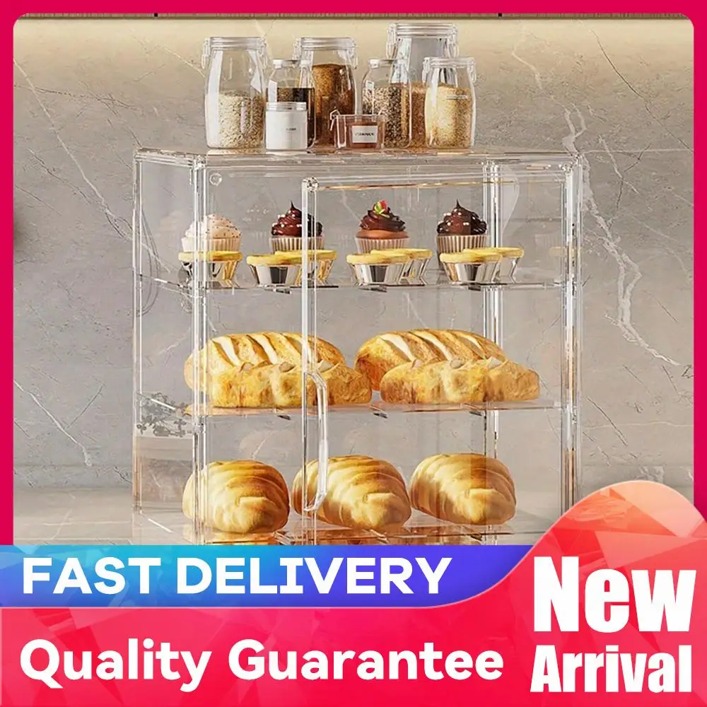 Vitrine de Comptoir à 4 Niveaux pour Pâtisseries et Gâteaux, Présentoir Transparent Réglable pour Mariages, Événements et Plateaux de Fruits