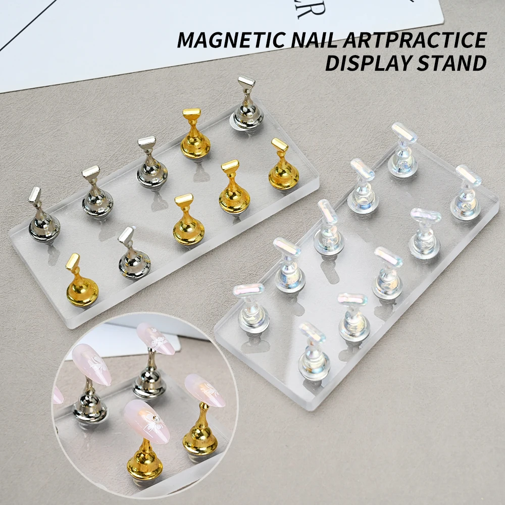 10 teile/paket Nagel halter mit Basis zeigt Regale Nagel stehen für Presse auf Nagel gefälschte Nagels pitzen Nail Art Display zeigt Regal Werkzeug